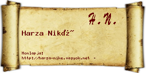 Harza Niké névjegykártya
